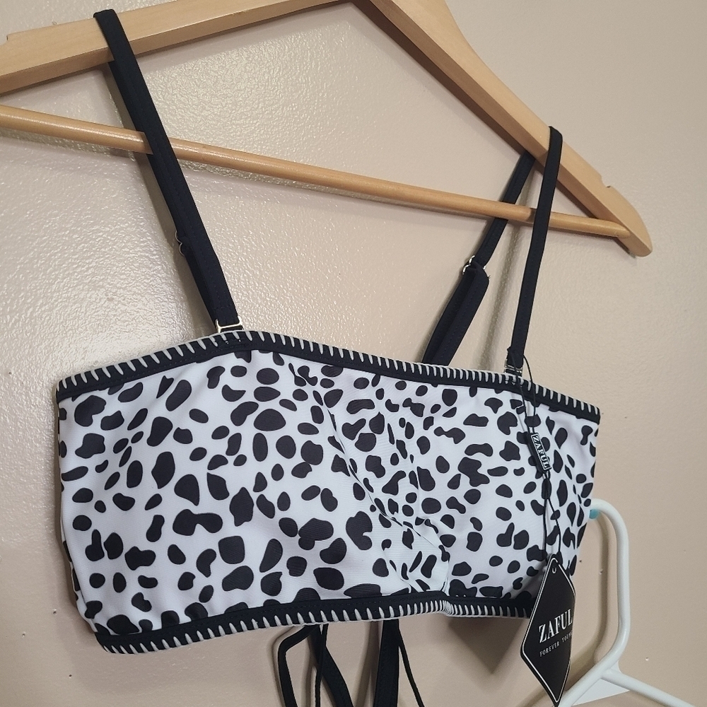 NWT Zaful Dalmation Print Two Piece Swimsuit - Picture 3 of 10